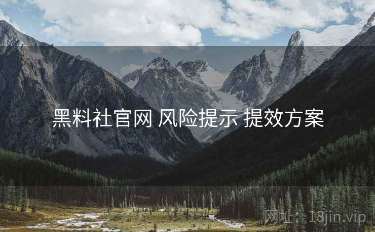 黑料社官网 风险提示 提效方案