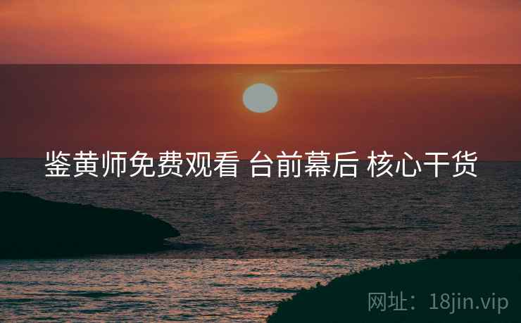 鉴黄师免费观看 台前幕后 核心干货